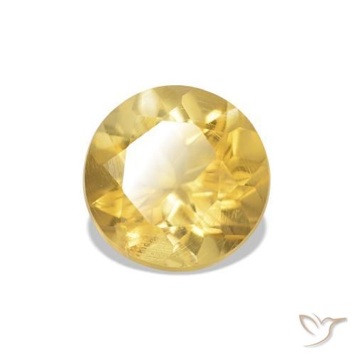 Citrino Oro chiaro naturale da 1.09 ct, Taglio rotondo, VS