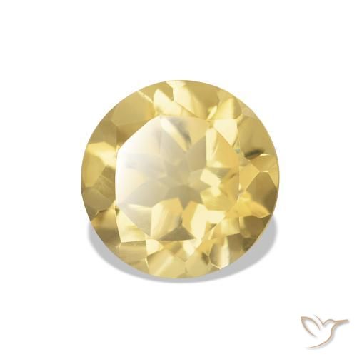 Citrino Giallo dorato chiaro naturale da 1.15 ct, Taglio rotondo, VVS-VS