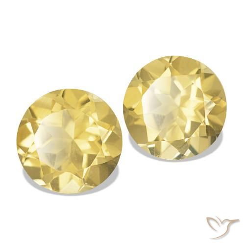 Gemme di Citrino Giallo dorato chiaro naturale da 2.40 ct, Taglio rotondo, VVS