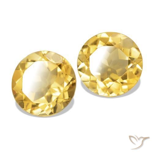 Gemme di Citrino Giallo dorato chiaro naturale da 2.50 ct, Taglio rotondo, VVS-VS