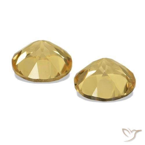 Gemme di Citrino Giallo dorato chiaro naturale da 2.29 ct, Taglio rotondo, VVS-VS