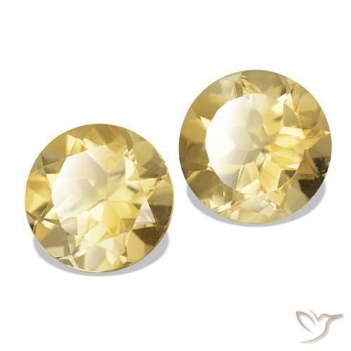Gemme di Citrino Giallo dorato chiaro naturale da 2.51 ct, Taglio rotondo, VVS-VS
