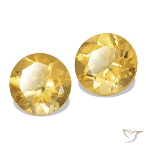 Gemme di Citrino Giallo dorato chiaro naturale da 2.47 ct, Taglio rotondo, VVS-VS