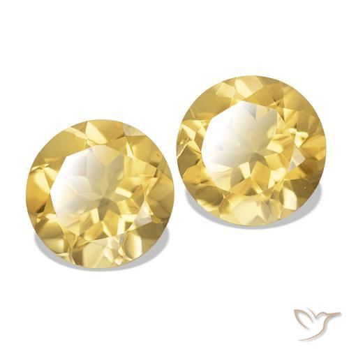 Gemme di Citrino Oro chiaro naturale da 2.33 ct, Taglio rotondo, VS