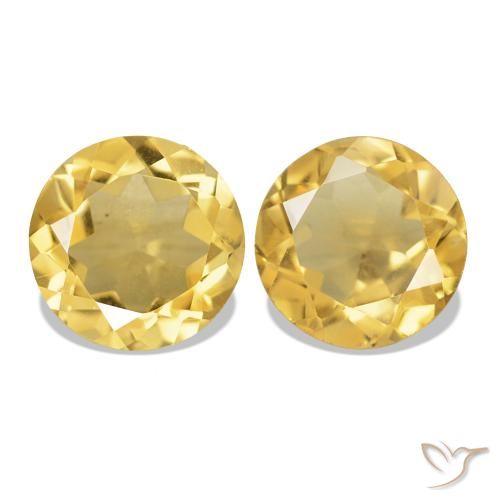 Gemme di Citrino Oro chiaro naturale da 2.29 ct, Taglio rotondo, VS