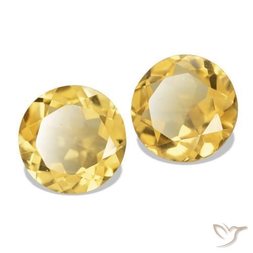 Gemme di Citrino Oro chiaro naturale da 2.29 ct, Taglio rotondo, VS