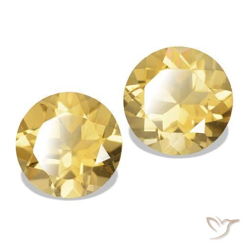 Gemme di Citrino Giallo dorato chiaro naturale da 2.23 ct, Taglio rotondo, VS