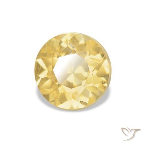 Citrino Giallo caldo naturale da 0.78 ct, Taglio rotondo, VS