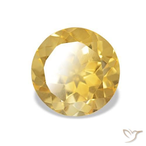 Citrino Giallo intenso naturale da 1.90 ct, Taglio rotondo, VS