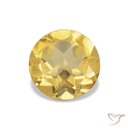 Citrino Giallo ricco naturale da 0.97 ct, Taglio rotondo, VVS-VS