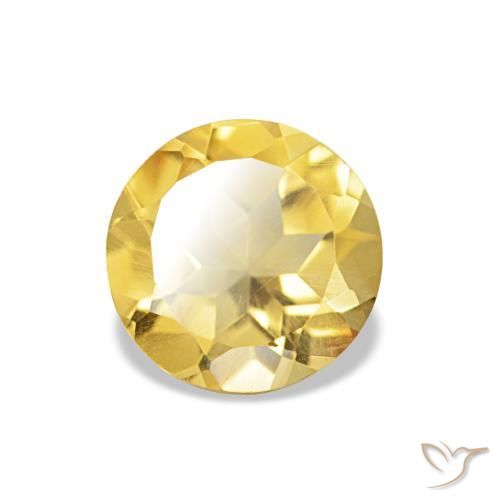 Citrino Giallo ricco naturale da 0.97 ct, Taglio rotondo, VVS-VS