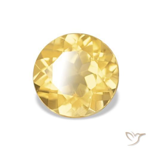 Citrino Giallo ricco naturale da 1.16 ct, Taglio rotondo, VVS-VS