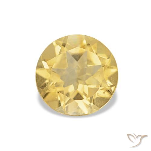 Citrino Giallo dorato chiaro naturale da 1.07 ct, Taglio rotondo, VVS-VS