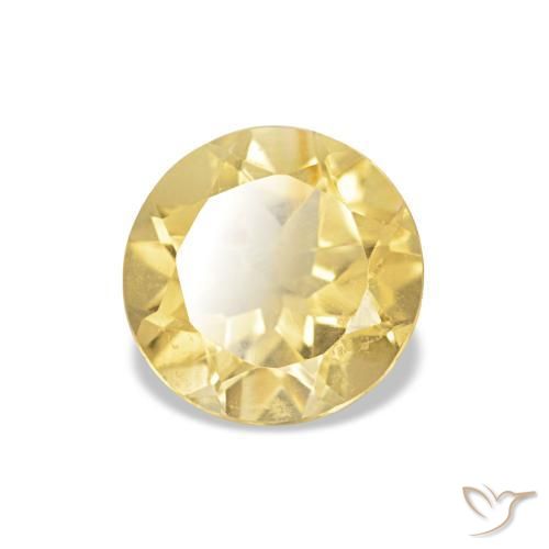 Citrino Giallo dorato chiaro naturale da 1.07 ct, Taglio rotondo, VVS-VS