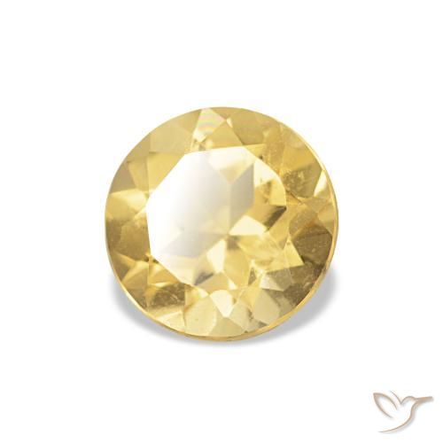 Citrino giallo oro naturale da 1.04 ct, Taglio rotondo, VVS-VS