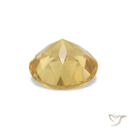 Citrino giallo oro naturale da 1.04 ct, Taglio rotondo, VVS-VS