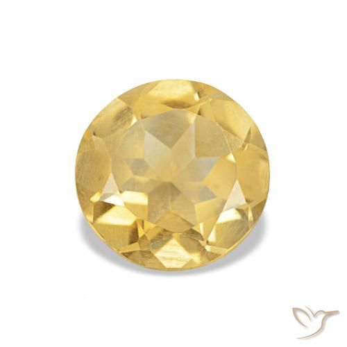 Citrino Giallo caldo naturale da 1.12 ct, Taglio rotondo, VS