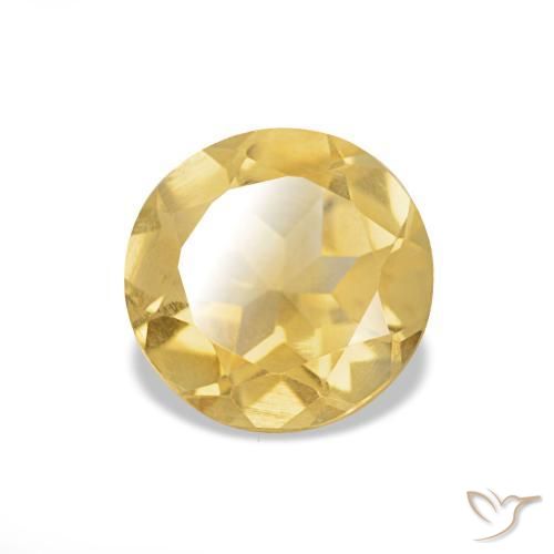 Citrino Giallo caldo naturale da 1.12 ct, Taglio rotondo, VS