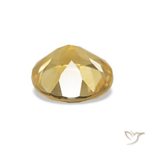 Citrino Giallo caldo naturale da 1.12 ct, Taglio rotondo, VS