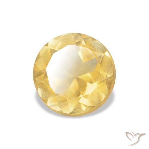 Citrino Giallo medio naturale da 0.98 ct, Taglio rotondo, VS