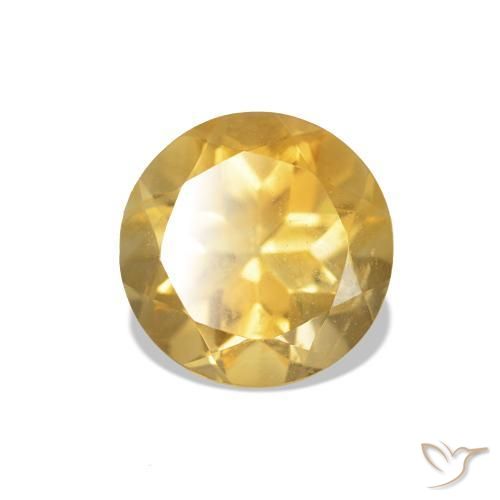 Citrino Oro medio naturale da 1.27 ct, Taglio rotondo, VS