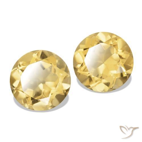 Gemme di Citrino Dorato naturale da 2.46 ct, Taglio rotondo, VVS-VS