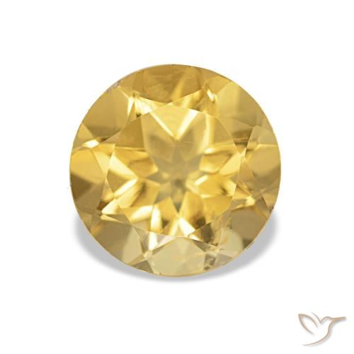 Citrino Oro chiaro naturale da 1.23 ct, Taglio rotondo, VS