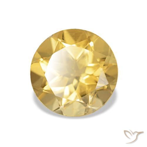 Citrino Oro chiaro naturale da 1.23 ct, Taglio rotondo, VS