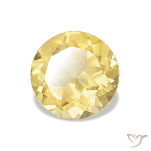 Citrino Giallo dorato chiaro naturale da 1.13 ct, Taglio rotondo, VS