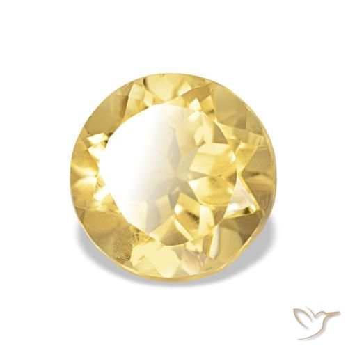 Citrino Giallo dorato chiaro naturale da 1.22 ct, Taglio rotondo, VS