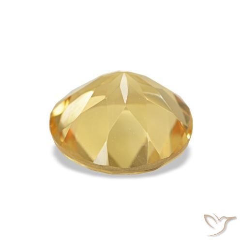 Citrino Giallo dorato chiaro naturale da 1.22 ct, Taglio rotondo, VS