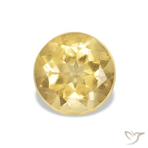 Citrino Giallo dorato chiaro naturale da 1.12 ct, Taglio rotondo, VS