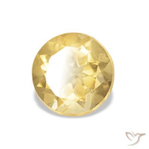 Citrino Giallo dorato chiaro naturale da 1.12 ct, Taglio rotondo, VS