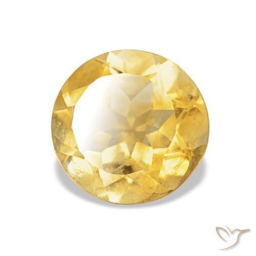 Citrino Dorato medio naturale da 1.19 ct, Taglio rotondo, VS