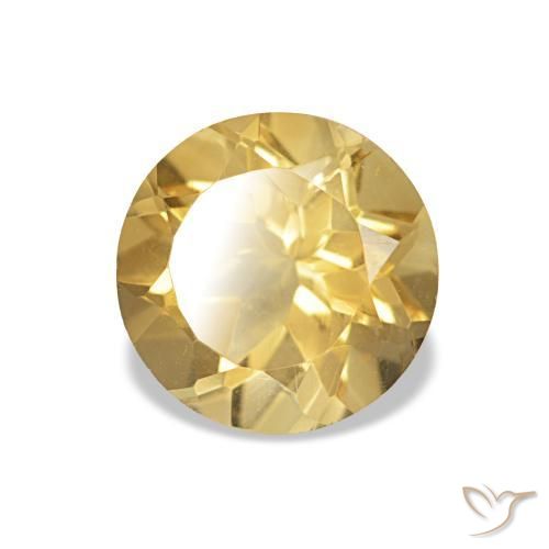Citrino Giallo chiaro naturale da 1.16 ct, Taglio rotondo, VS