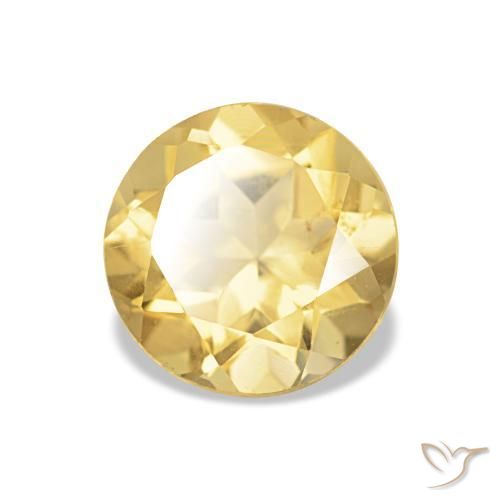 Citrino Oro chiaro naturale da 1.16 ct, Taglio rotondo, VVS-VS