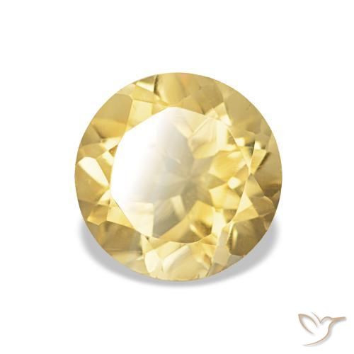 Citrino Oro chiaro naturale da 1.11 ct, Taglio rotondo, VS