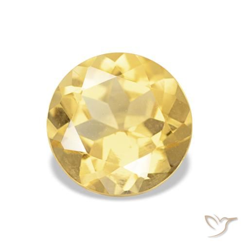 Citrino Giallo dorato chiaro naturale da 1.28 ct, Taglio rotondo, VS