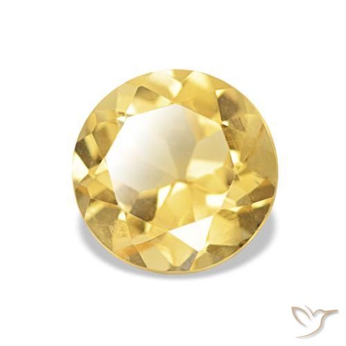 Citrino Giallo dorato chiaro naturale da 1.28 ct, Taglio rotondo, VS