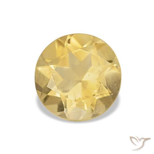 Citrino Giallo dorato chiaro naturale da 0.97 ct, Taglio rotondo, VS