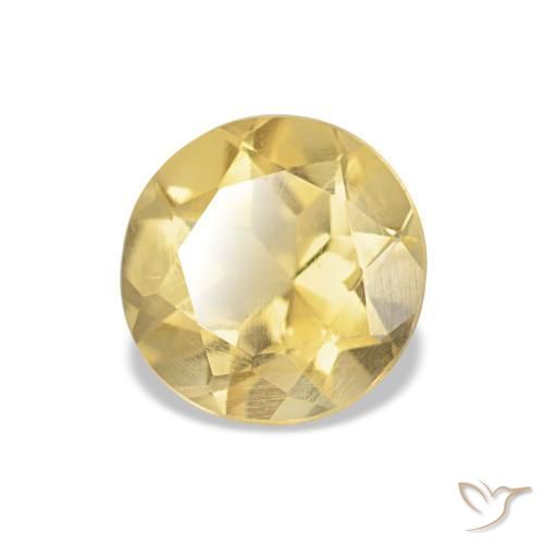 Citrino Giallo dorato chiaro naturale da 0.97 ct, Taglio rotondo, VS