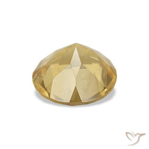 Citrino Giallo dorato chiaro naturale da 0.97 ct, Taglio rotondo, VS