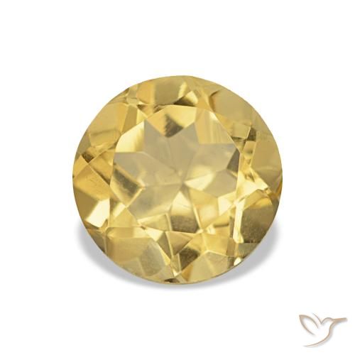 Citrino Oro chiaro naturale da 1.21 ct, Taglio rotondo, VVS