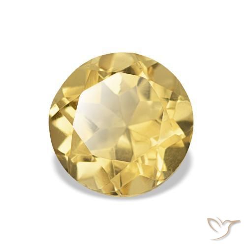 Citrino Oro chiaro naturale da 1.21 ct, Taglio rotondo, VVS
