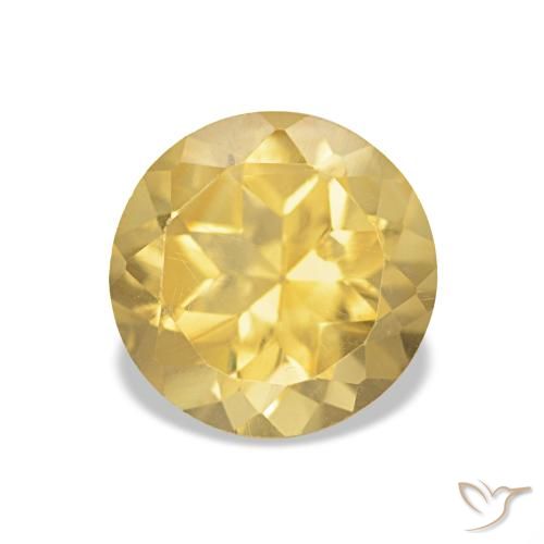 Citrino Oro chiaro naturale da 1.32 ct, Taglio rotondo, VS