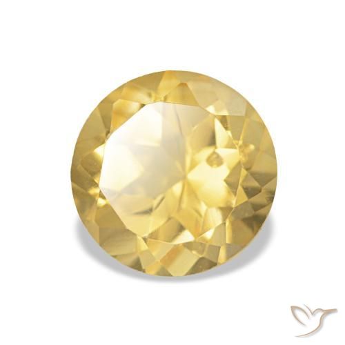 Citrino Oro chiaro naturale da 1.32 ct, Taglio rotondo, VS