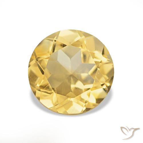 Citrino Oro chiaro naturale da 1.27 ct, Taglio rotondo, VS