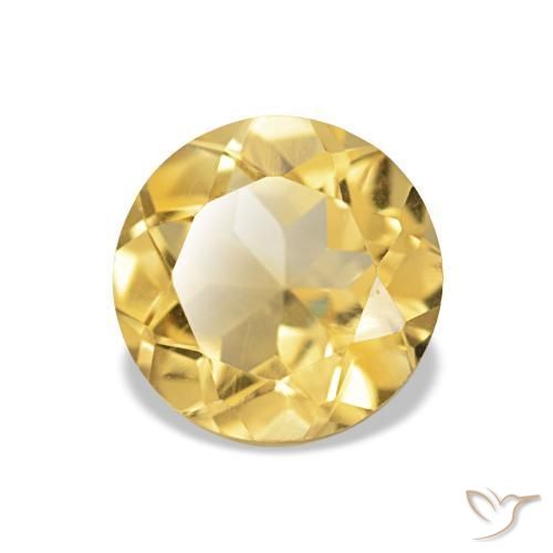 Citrino Oro chiaro naturale da 1.27 ct, Taglio rotondo, VS