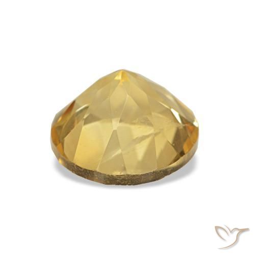 Citrino Giallo dorato chiaro naturale da 1.24 ct, Taglio rotondo, VS-SI