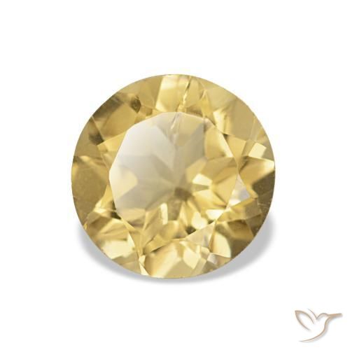 Citrino Giallo dorato chiaro naturale da 1.13 ct, Taglio rotondo, VS